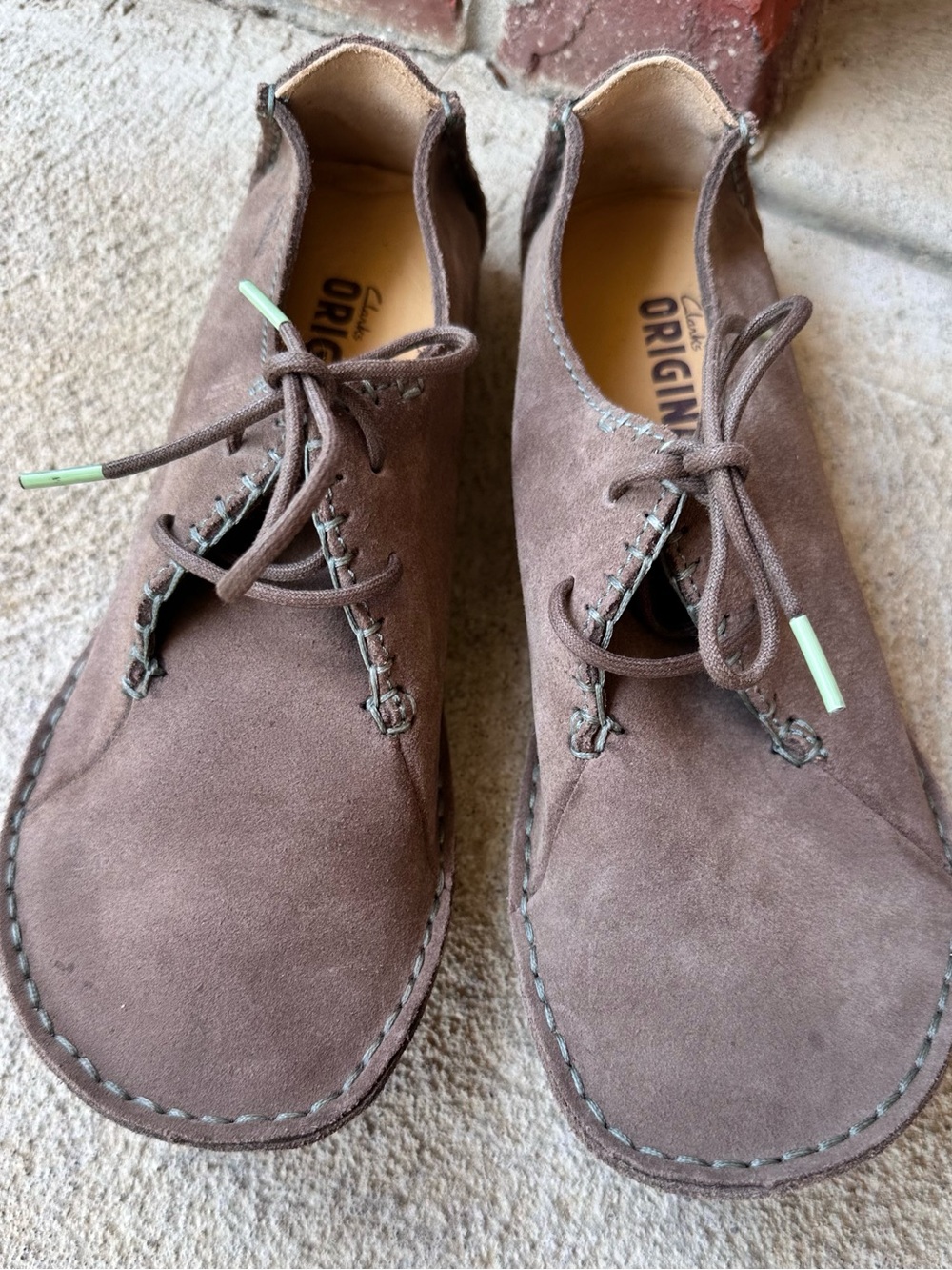 Clark's Originals Faraway Field Moccasins Dark Taupe Suede Crepe Sole sz 9 1/2